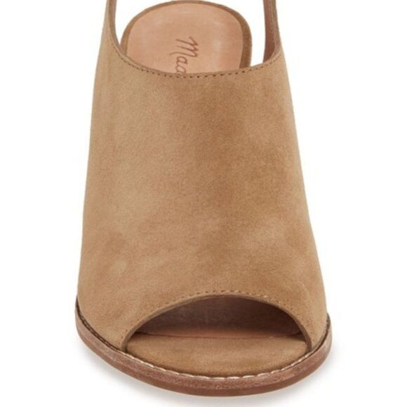 Madewell The Cary Tan Suede Slingback Sandals Block Heel Women's 10  New In Box - Picture 4 of 8
